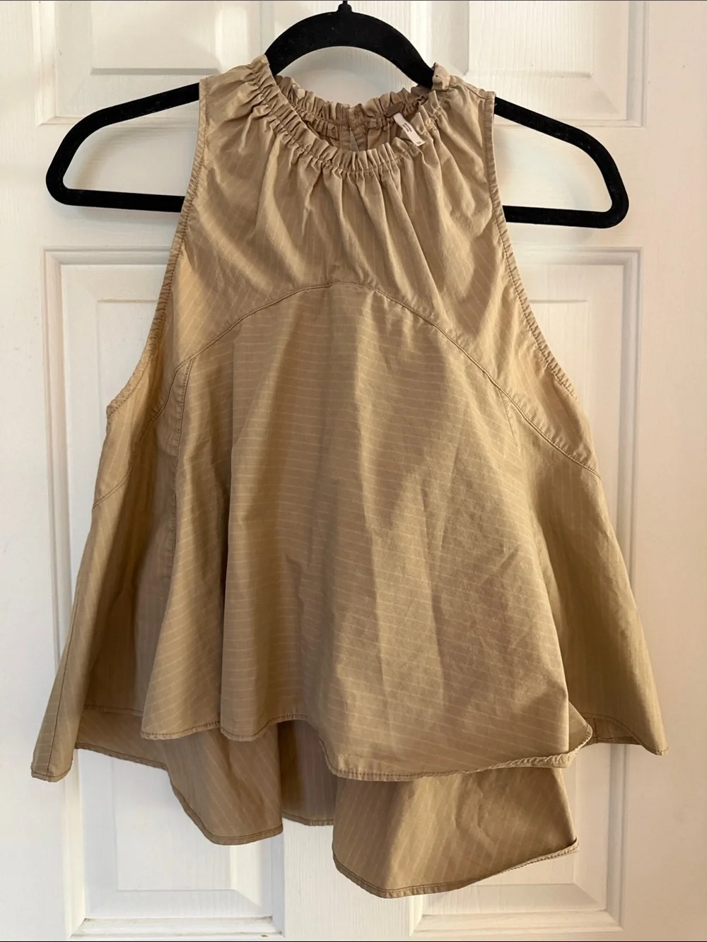 Free people Carla stripe sleeveless top XS tan